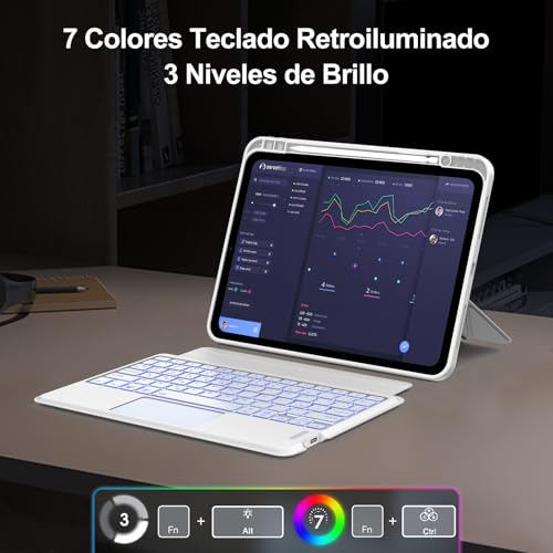 Teclado con Trackpad para iPad Air 13 con Conexión Bluetooth Magnética y Panel Táctil 6