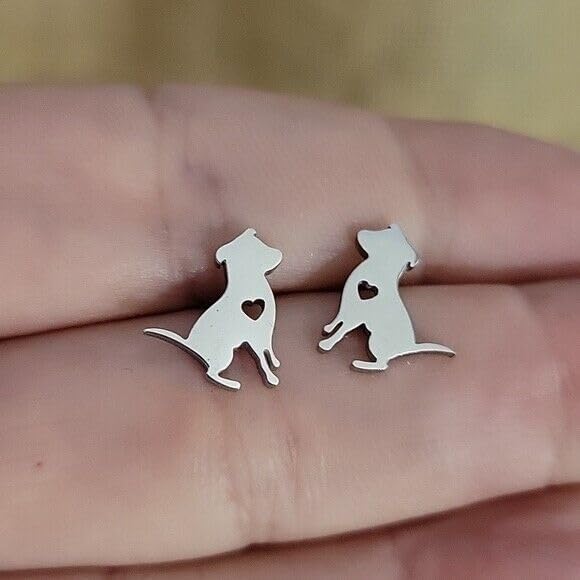 Stainless Steel Cute Tiny Puppy Dog Stud Earrings for Women Girls Dog Lovers Charming Jewelry Gift - Image 2