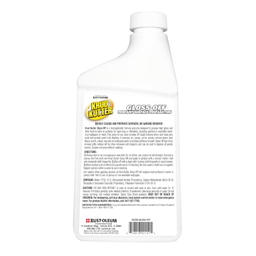 Krud Kutter Gloss-Off Prepaint Surface Preparation Cleaner, 32 oz, No Sanding Liquid Deglosser for Cabinets, Trim, Doors and Furniture, Removes Dirt Grease and Gloss for Paint Adhesion - image 2
