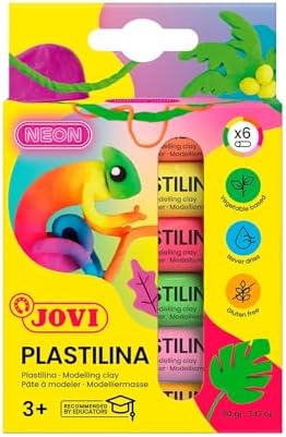 Jovi - Estuche de plastilina, 6 barritas de 15 gramos, surtido mu...
