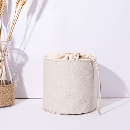 Tall Purse Organizer Insert Womens Canvas Round Handbag Organizer Storage,Handbag Purse Organizer Round Cosmetic Pouch Bag Bucket Makeup Bag - Image 5