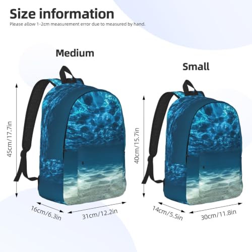 Mochila de lona CHAbu Ocean tamaño M en color negro para libros y viaje 4