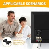 HDMI to AV RGB RCA Converter, 1080P High-Definition Audio Video Converter HDMI to 3 RGB Adapter, Component Video Audio Converter Gold Plated Interface Compatible with Xbox PS2 STB VHS TV Laptop - Image 4