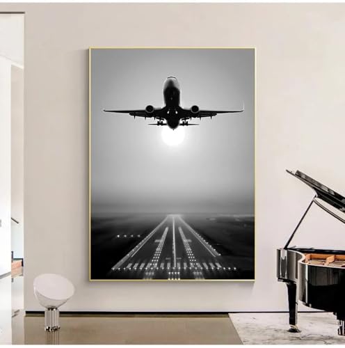 Art Mural Minimaliste Avion Toile HD Impression Grand Format 80x110