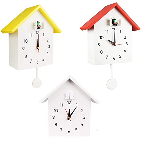 KAXGU Cuckoo Horloge Cuckoo Horloge Murale, Petite Horloge Coucou Moderne avec des chansons d'oiseau Naturel ou Un Coucou, coo coo-Horloge avec Pendule pour Mur Art Accueil Salon Cuisine Décoration
