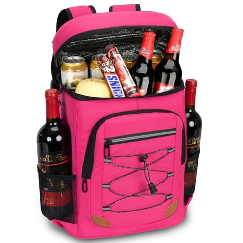 AMNOW Backpack Cooler Insulated Leak Proof for Men Women 36 Cans Soft Cooler Backpack Insulated Waterproof Large Capacity Coolers Bag Portable for Lunch Camping Travel Picnic Hiking Rose