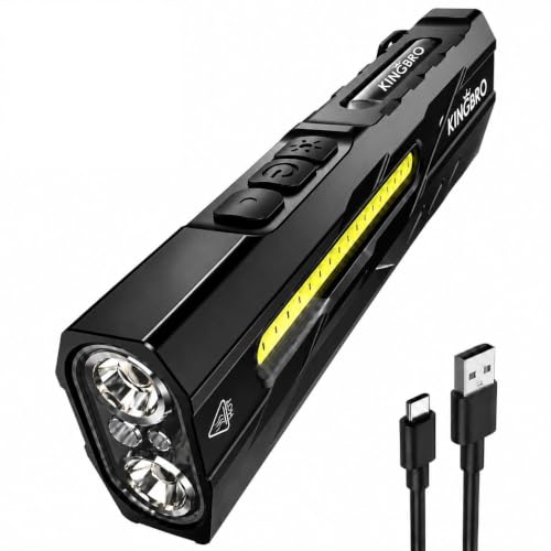 KINGBRO T9PRO EDC Taschenlampe, wiederaufladbar, 1500 Lumen Taschenlampe