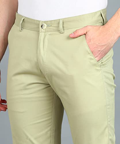 Image of Urbano Fashion Men's Cotton Light Weight Non-Stretch Slim Fit Casual Trousers