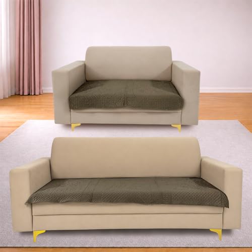 Image of Homerz Premium Petal Charm Sofa Cover | Embossed Floral Pattern | Soft Touch, Anti-Dust & Easy Wash Fabric Cloth, Washable and Durable (Brown, 5(3+2) Seater, Only Seat Cover)