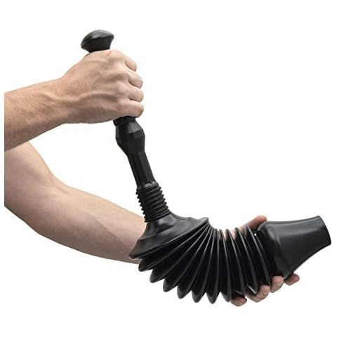 OUTSTANDER Toilet Plunger, Powerful Drain Unblocker for Clearing Blockage in Drains, Heavy Duty and Flexible Plumbing Suction Tool for Unblocking Toilets of all Types, 60 x 13 cm, Dia 5 cm, Black Cover