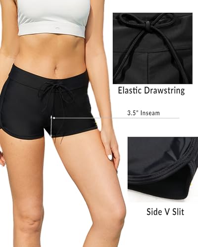 Image of Yonique Womens Swim Shorts Solid Tankini Bottoms Swimsuit Bottoms(Available in Plus)