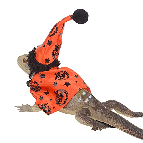 ADOGGYGO Bearded Dragon Halloween Hat Cloak Lizard Christmas Hat Scarf Set, Small Animal Halloween Christmas Festival… - Image 5