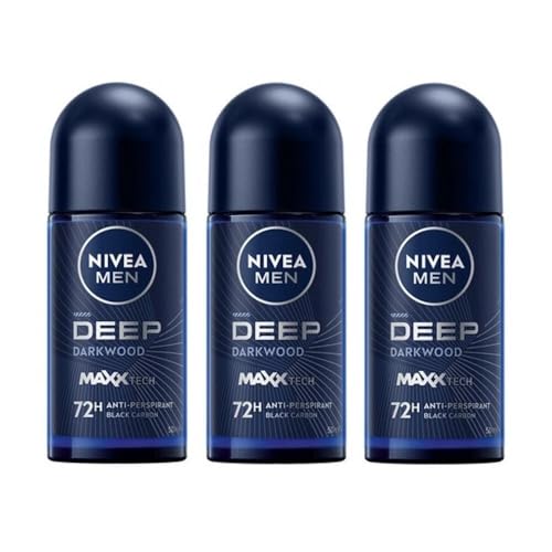 NIVEA MEN DEEP Darkwood Roll-On Anti-Perspirant, 50 ml, Pack of 3 - image 1