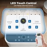 10,000 BTU Portable Air Conditioner with Cooling Dehumidifier Fan, Cools Room up to 450 sq ft, 3-in-1 AC Unit with Remote & Touch, 2 Speeds, 24H Timer, LED Display, Includes Window Kit, White
