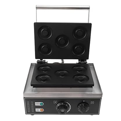 Elektrischer Donut-Maker, 5 Löcher, Donut-Maschine, Doppelseitige Heizung, Antihaftbeschichtet, Kommerzielle Waffel-Donut-Maschine Für Den Privaten Und Gewerblichen Gebrauch(EU-Stecker)