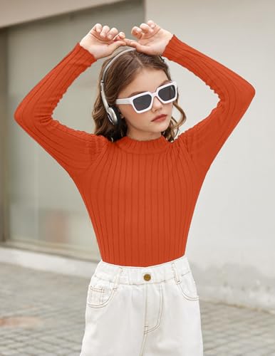 Image of Arshiner Girls Half Turtleneck Long Sleeve Knit Slim Sweater Pullover Tops