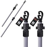 H-line 2 x 2.2m Heavy Duty Line Props Telescopic Washing Line Clothesline Extending Clothes Pole Support Home Garden Dry Drying Airer Galvanised Laundry Extenedable Poles