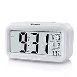 Miowachi Digital Alarm Clocks for Bedrooms Battery Operated,Snooze,Night Light Easy Setup Small Cloc