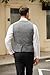 COOFANDY Men's Herringbone Tailored Waistcoat Single Breasted Classic Dress Vest Grey Large