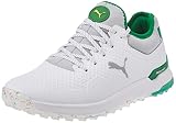 PUMA Herren Alphacat Palmer Iced Tea Golfschuh, White Silver-Amazon Green, 44 EU