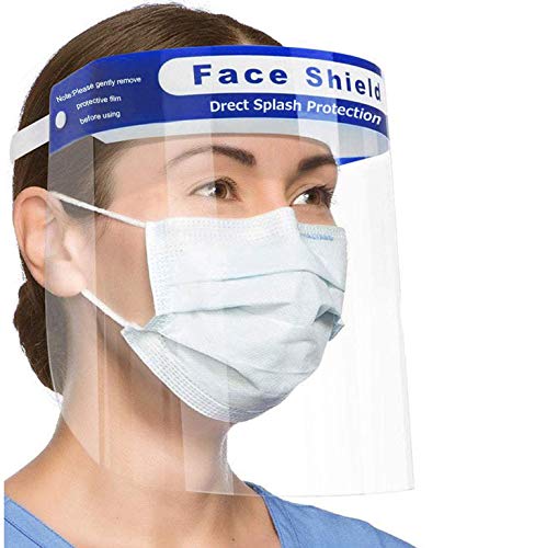 2 Pack Safety Face Shield, All-Round Protection Cap with Clear Wide Visor Spitting