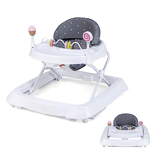 Trotteur Bébé Réglable Ubravoo – 6 Mois Et + – 5 Hauteurs Marche + 4 Hauteurs Siège – Roues Silencieuses – Gris