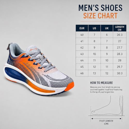 Image of Allen Cooper Training,Road Running,Cricket,Gym,Sports Comfortable Extra Max Cusion with Memory Foam Insole Running Shoes for Men(601|Grey /Black-Olive-Sizes 6,7,8,9,10)