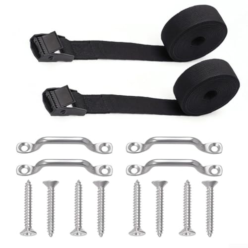 Fuerte kit de cincha de 1 2 metros, ideal para llevar equipaje, kayaks o refrigeradores (hebilla negra)