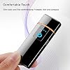 Electronic Lighter, Windproof USB Rechargeable Slim Coil Electric Lighters with Smart Fingerprint Sensor Double Side Ignition,Creative Power Indicator Flameless for Gifts(Black)