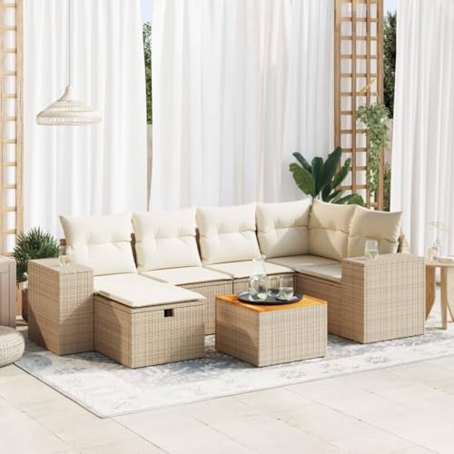 IKAYAA 7-TLG Loungemöbel Set mit Stauraum Gartenlounge XXL Gartenlounge Outdoor…