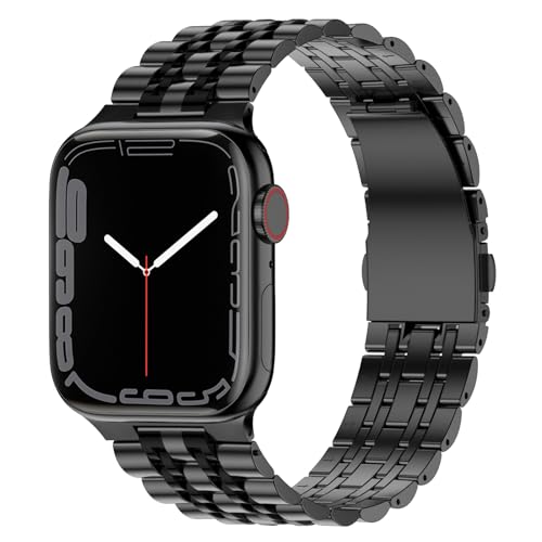 Bracelet Apple Watch anti-irritation en acier inoxydable noir pour iWatch