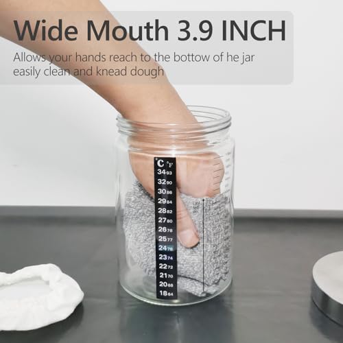 Image of Sourdough Starter Kit -40oz Thick Glass Sourdough Starter Jar Sour Dough Container for Bread Baking Includes Guide Sourdough Container Perfect Sourdough Bread Baking Gift for Home Bakers (2-pack)