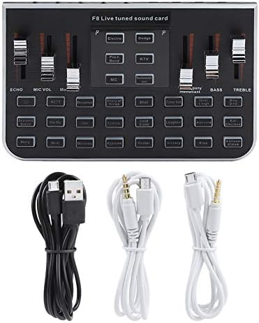 High Performance Sound Card for Live Broadcast with 4 variants Tones, Gaming Sound Card with Headphone Amp 23 Special Effects and 12 Kinds of Electronic Sound