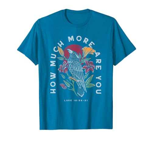 How Much More are You Ravens and Lilies T-Shirt, Men, Sapphire Blue, Medium