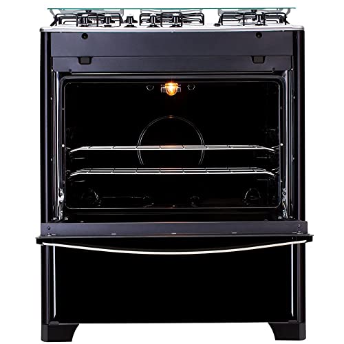 Fogão 5 bocas Atlas New Utop Preto mesa de inox - Bivolt