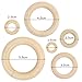 Yolyoo 60pcs Natural Wood Rings for DIY Craft, Ring Pendant and Connectors Jewelry Making, 6 Size
