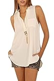 Eliacher Women's Casual Summer Women Blouse Tops Sleeveless Shirt 6640 (L, 1)