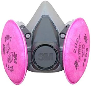 3M plastic 6200 Medium Half Face Piece with 2091 P100 Filter - 1 Pair, Grey