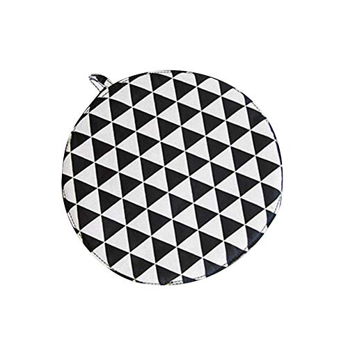 hefeibiaoduanjia Kitchen Round Grid Anti-Slip Cup Bowl Mat Dining Table Heat Insulation Cushion Table Insulation Bowl Mat Black & White Triangle
