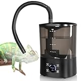 REPTI ZOO 4L Reptile Fogger Mister, Reptile Humidifier with Integrated Water Tank Design for Reduced Leaking, Ultra Quiet Terrariums Digital Tank Timing Humidifier, Intermittent Humidification Fogger
