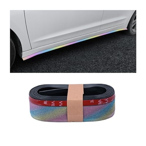 Sandfren Bling Car Front Bumper Lip Spoiler, 8.2Ft Rubber Vehicle Front Body Splitter Spoiler Skirt Protector, Anti-Collision Auto Exterior Guard Strip Trim, Universal for Vehicles (Multicolor)