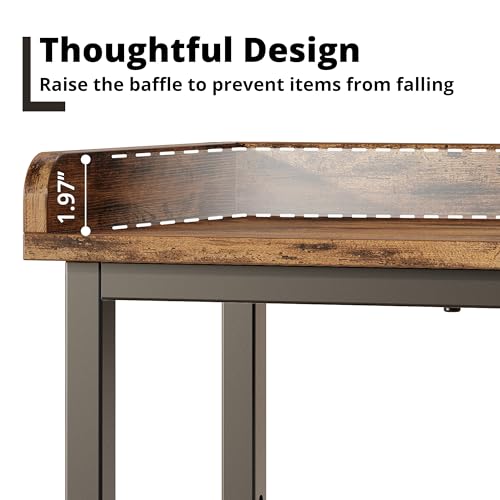 Ironck HK-LS-02 Console Table, Sofa Table With Power Outlet, Farmhouse Hallway Table For Entryway, Living Room, Height Adjustable, Easy Assembly, Rustic Brown thumb #5
