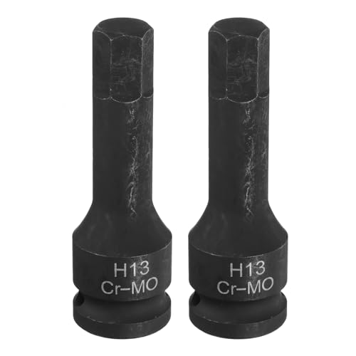 QUARKZMAN 2 Stück 1/2" Kraft Schlagnuss Innensechskant H13 78mm Schwarz