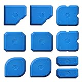 10 Stück Silikon Abzieher, Silikonfugen Abzieher, Praktisch Einfach zu Bedienen Fugenglätter Silikon, Kit Fliesenfugen Fugenabzieher Tragbar für Küche Bad, Fliesen, Holz (Blau)