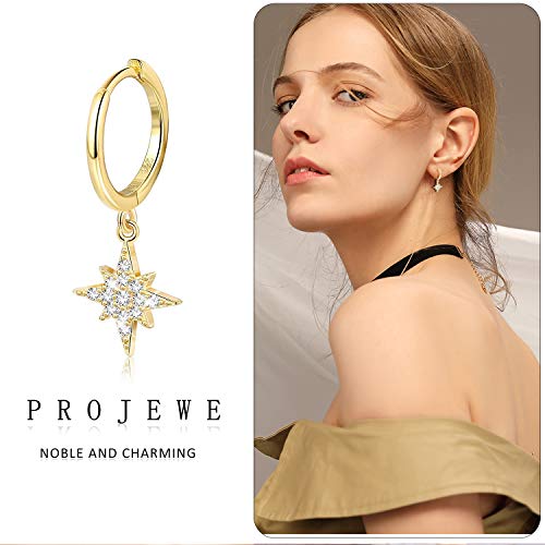 PROJEWE Stella Luna Orecchini Cerchio in Argento