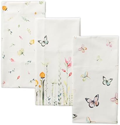 Maison d' Hermine Dish Towels 100% Cotton Easter Kitchen Towels, Absorbent Dishcloth for Home, Kitchen, Dining, Cocktail Parties & Camping, Botanical Fresh - Spring/Summer (Set of 3)