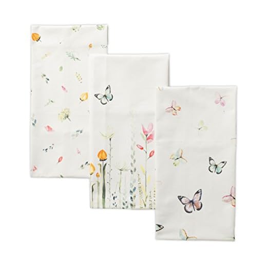 Maison d' Hermine Dish Towels 100% Cotton Kitchen Towels, Dishcloth for Gifts, Home, Kitchen, Dining, Cocktail Parties & Camping, Botanical Fresh - Spring/Summer (Set of 3)