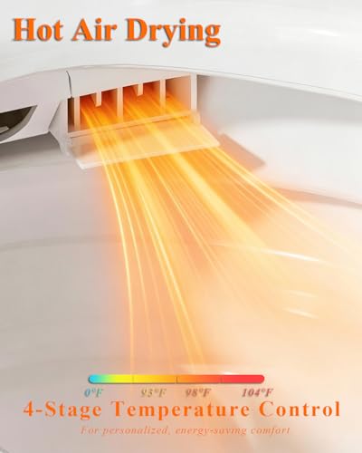 Image of TOTTE Smart Toilet with Bidet Built-in, Auto Open /Close Lid, One Piece Elongated Toilet with Instant Warm Water & Warm Air Dryer, Self-Cleaning Technology, Night Light, Tankless Toilet, ECO Mode