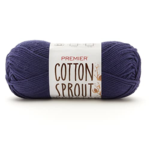 Hilo Premier Cotton Sprout Worsted Navy algodón que no se abre ni deshilacha al tejer 2