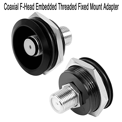 QIANRENON F-head Embedded Threaded Fixed Mount TV Aerial Adapter inch F Type Female to Female Panel Mount RG6 connector,for TV,antenna,coaxial cable,RV satellite receiver - Image 3